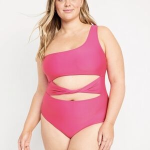 XL • Old Navy • Twist-Front One-Shoulder Swimsuit